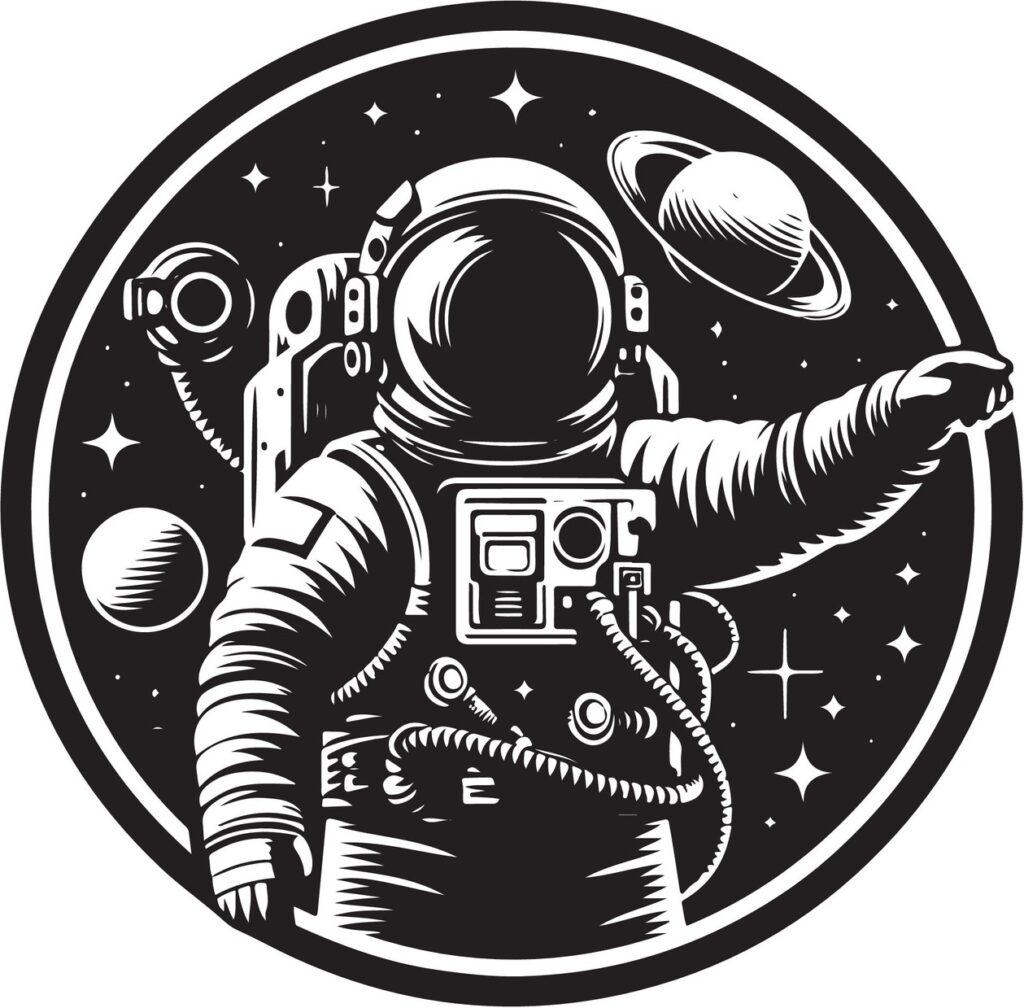 Illustration eines Astronauten im Weltall